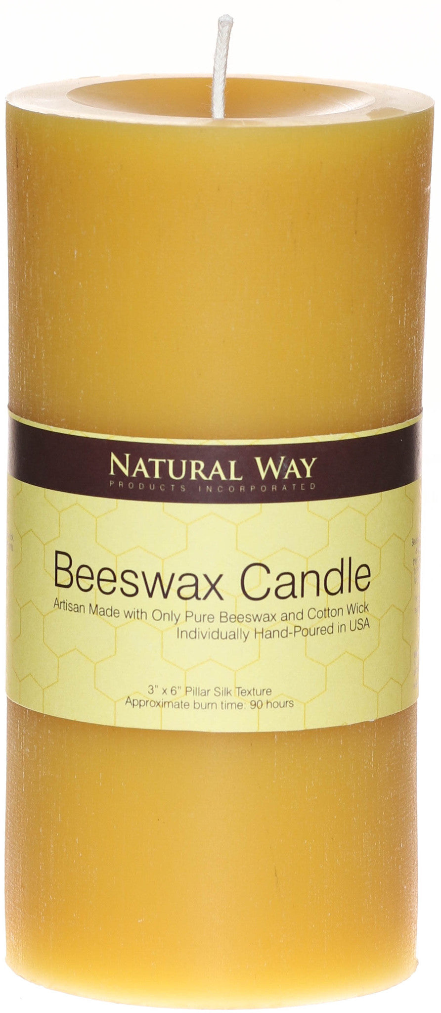 100% Pure & Natural Beeswax Pillar Candle | 3X6