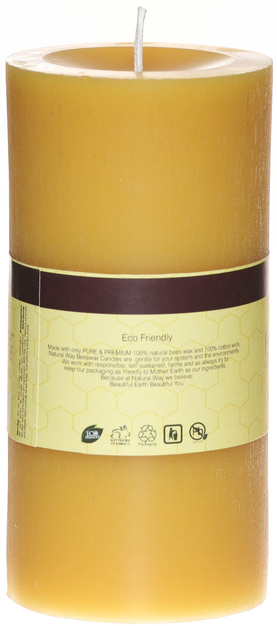 Pure Beeswax Candle 4 x 3'' ~75 hours – Natural Way Products Inc.