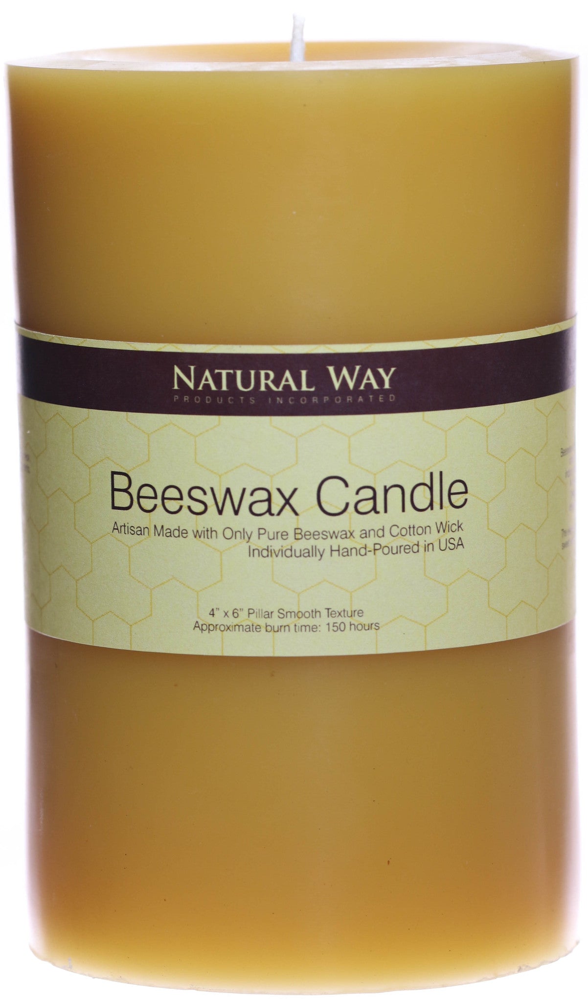 Pure Beeswax Candle 3x6'' ~90 hours – Natural Way Products Inc.