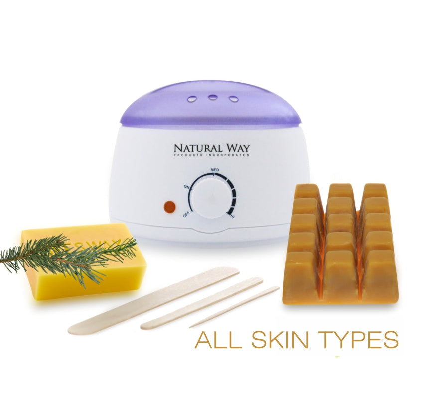 Hard Wax Warmer Kit With Natural Beeswax Resins NaturalWayPro