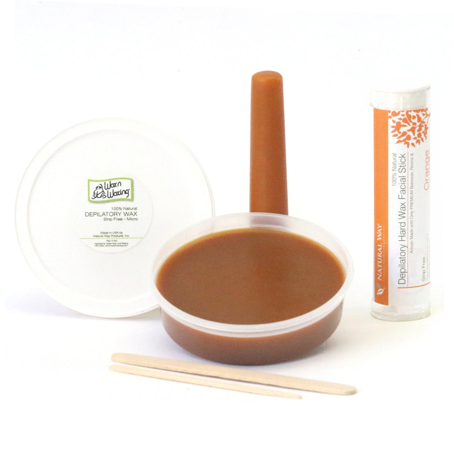 Travel Kit - Wax n Waxing | Orange Formula Microwaveable 2.5oz and Facial Stick on the GO!