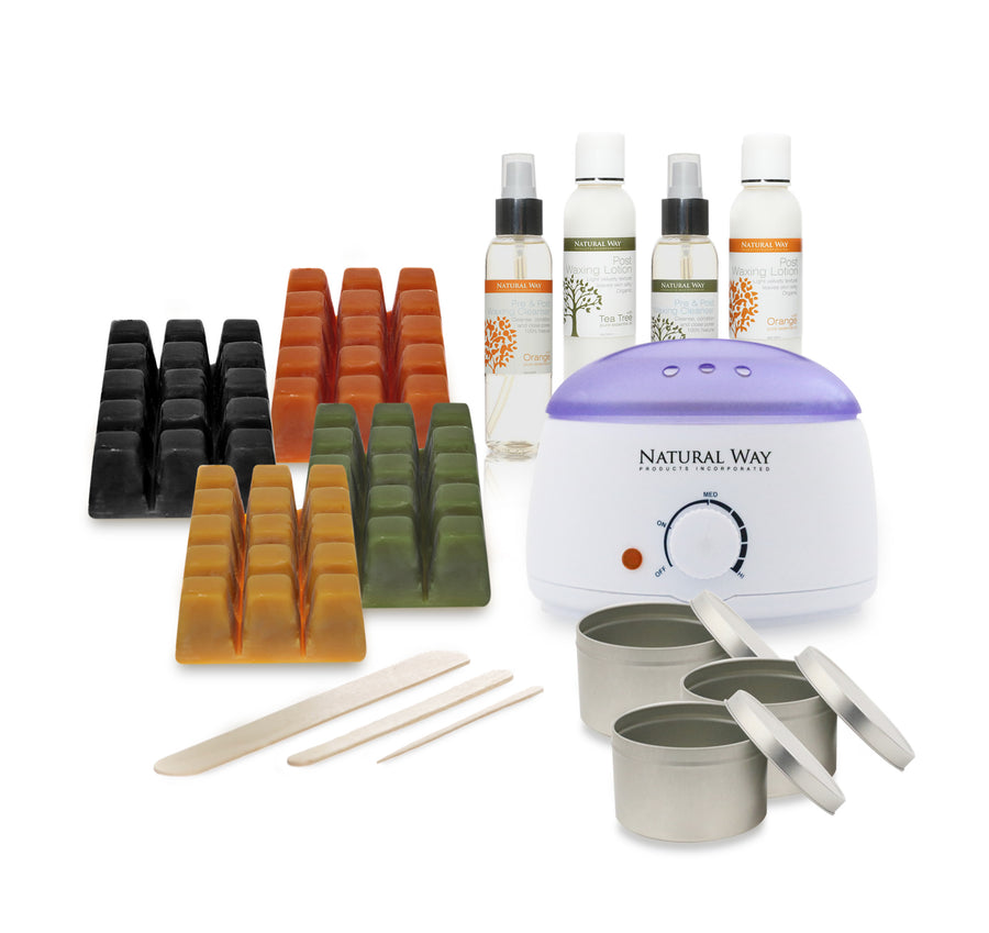Natural Way Hard Wax: Face & Body Waxing | Professional Hard Wax Warmer Kit All Formulas - 100% Natural.