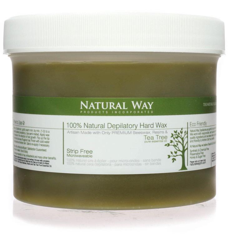 Natural Way Hard Wax: Face & Body Waxing | Tea Tree Formula Microwaveable - 24oz